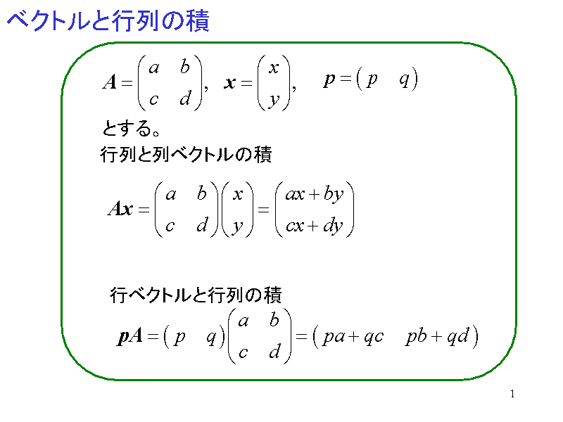 行列 と ベクトル の 積