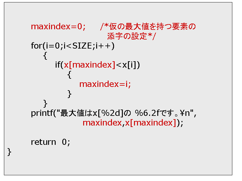 	maxindex=0;     /*̍őlvf
        ...