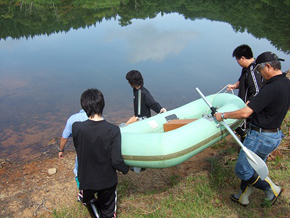 協和ダム湖の水質簡易調査