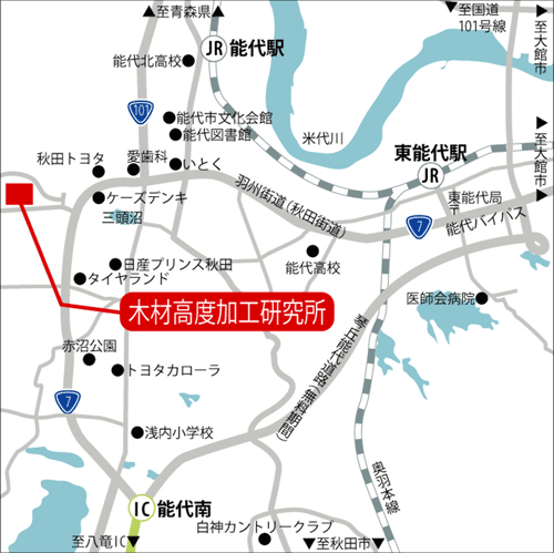 木材高度加工研究所のイラスト地図