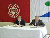 秋田県立大学と小坂町との連携協力協定調印式