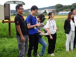 ドローンによる防除作業の実演②